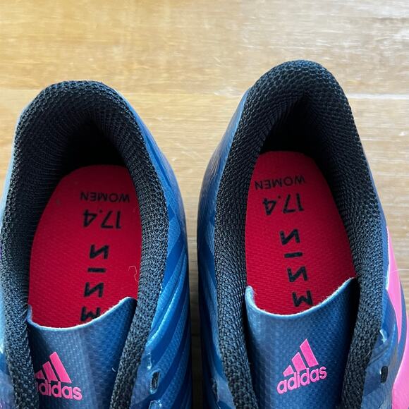 Adidas Nemeziz 17.4 Soccer Cleats Youth Size 5.5 Navy Pink Firm Ground FG Shoes - Picture 2 of 6